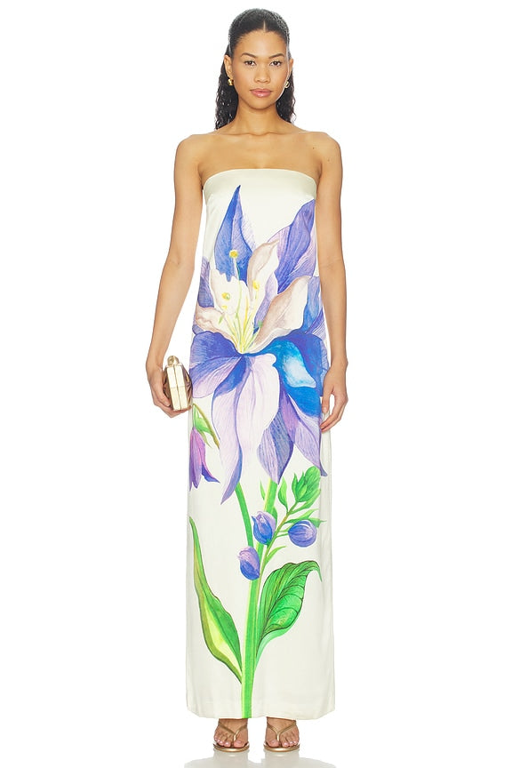 Iris Of The Sapphire Garden Dress