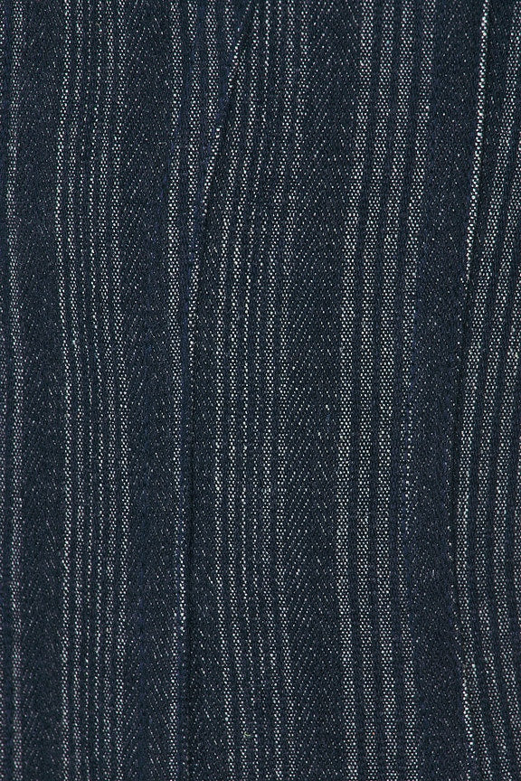 Charismatic Denim Corset in Dark Pinstripe