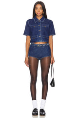 Halston Denim Top