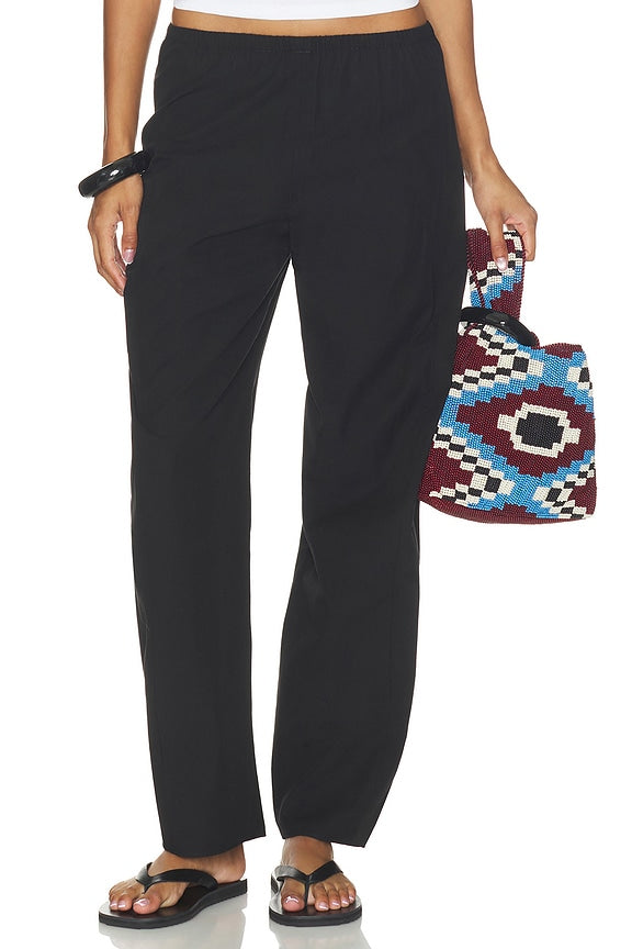 Poplin Barrel Leg Pant