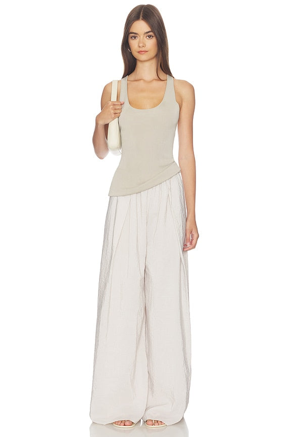 Pleated Wide Leg Pant