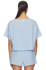 Airy Cotton Tie Front Top