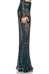 Net Paillette Maxi Skirt