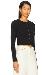Pointelle Crop Cardigan