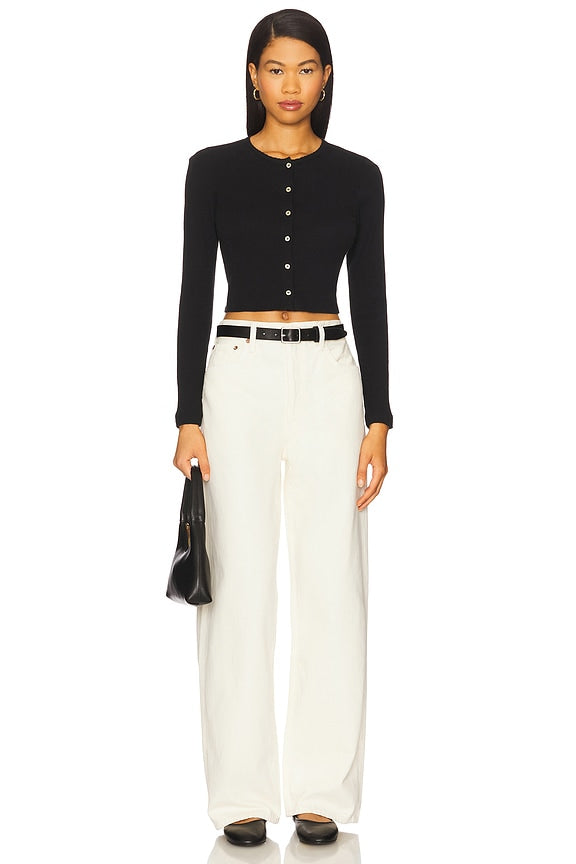Pointelle Crop Cardigan