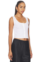 Pointelle Button Down Tank