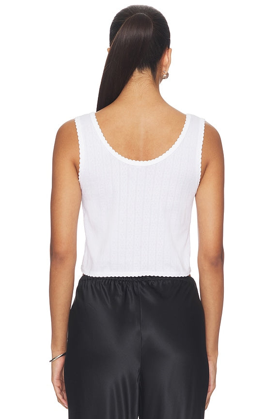 Pointelle Button Down Tank