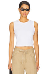 Pointelle Sleeveless Crew Top
