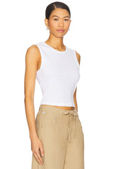 Pointelle Sleeveless Crew Top