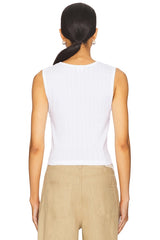 Pointelle Sleeveless Crew Top