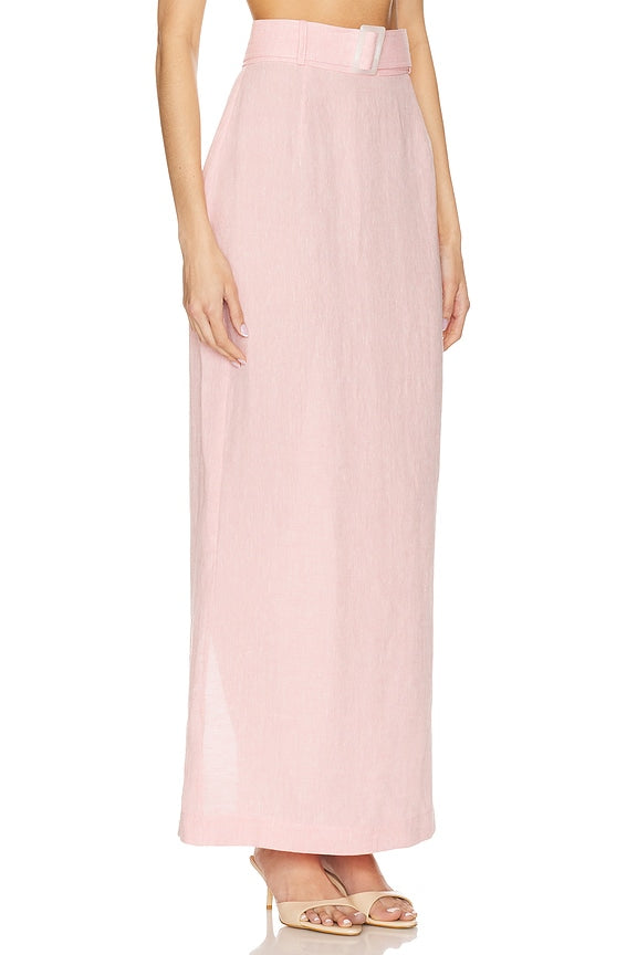 Belted Maxi Pencil Skirt