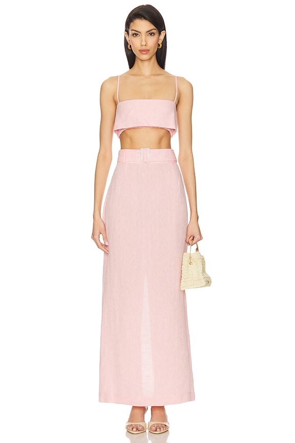 Belted Maxi Pencil Skirt