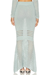 Striped Mesh Handkerchief Midi Skirt