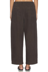 Pull On Barrel Leg Utility Pants in Airy Denim