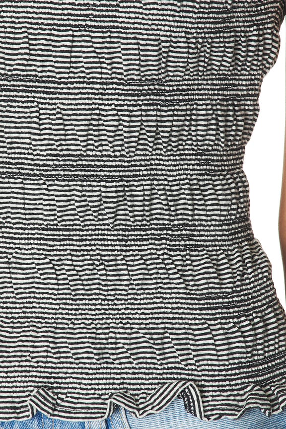 Smocked Boatneck Tank in Stripe