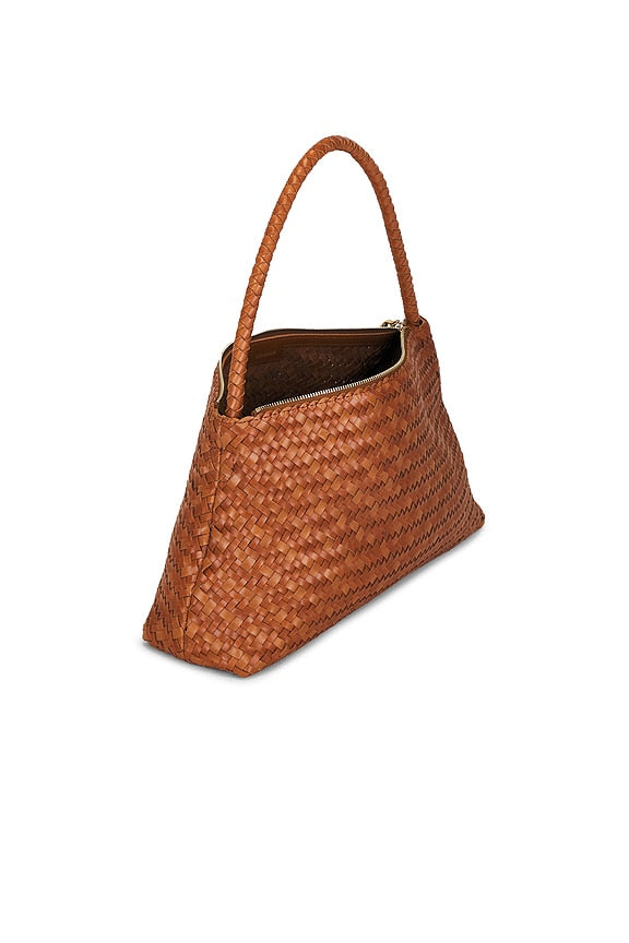 Large Handwoven Zip Shoulder Bag