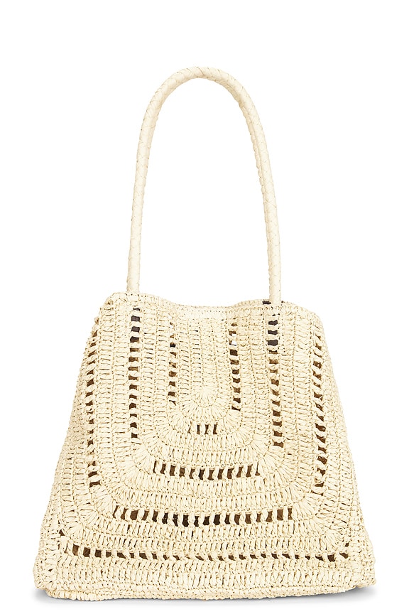 Large Eyelet Raffia Tote
