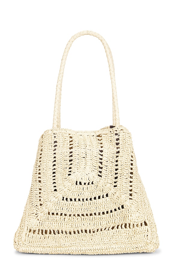 Large Eyelet Raffia Tote