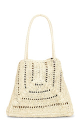 Large Eyelet Raffia Tote