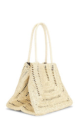 Large Eyelet Raffia Tote