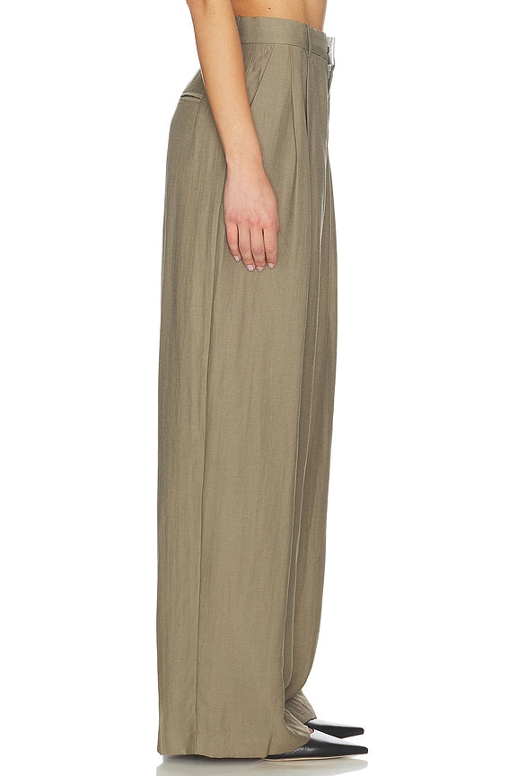 Hedi Mid Waist Tailored Linen Pant