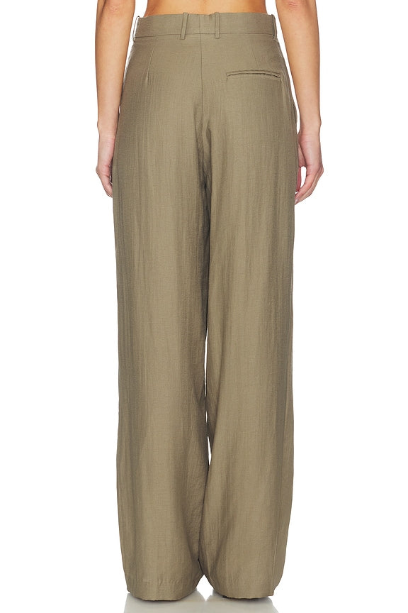Hedi Mid Waist Tailored Linen Pant