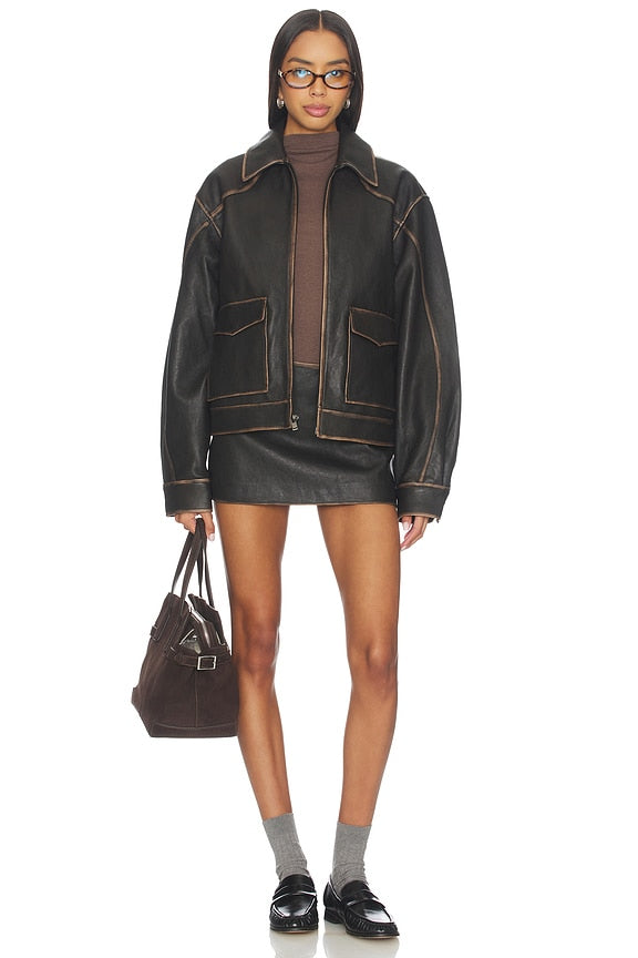 Mulholland Leather Mini Skirt