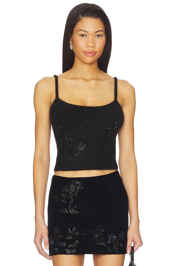 Beaded Mohair Knit Top