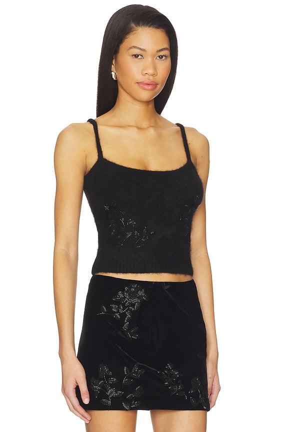 Beaded Mohair Knit Top