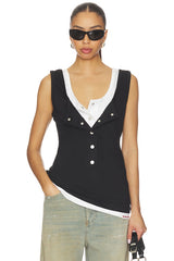 Layered Open-collared Vest