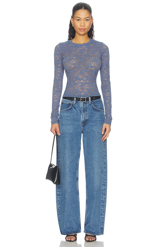 Vero Long Sleeve Fitted Lace Top