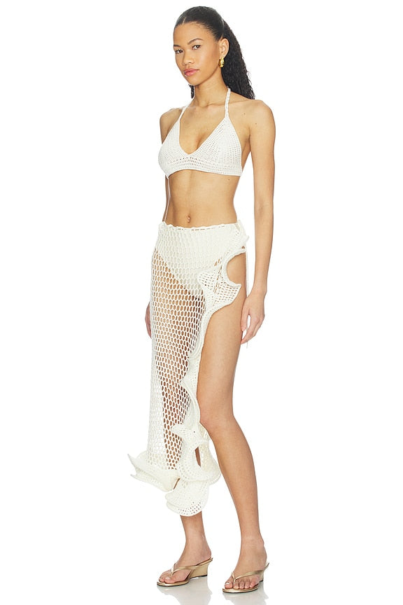 Blossom Crochet Skirt Set