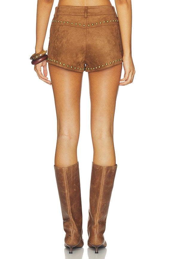 Leanan Studded Faux Suede Short