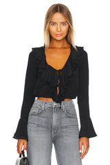 Denise Ruffle Tie Top