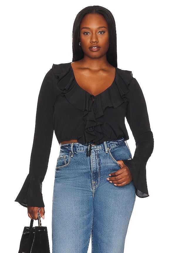 Denise Ruffle Tie Top