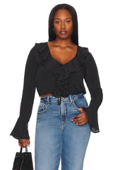 Denise Ruffle Tie Top