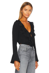 Denise Ruffle Tie Top