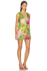 Floral Canopy V Neck Electra Dress
