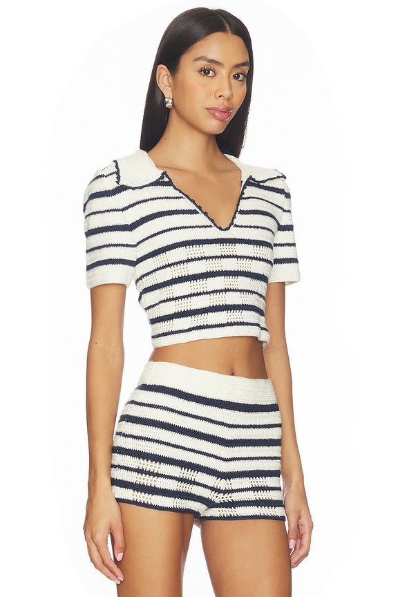 Vera Hand-crocheted Polo Top