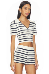 Vera Hand-crocheted Polo Top