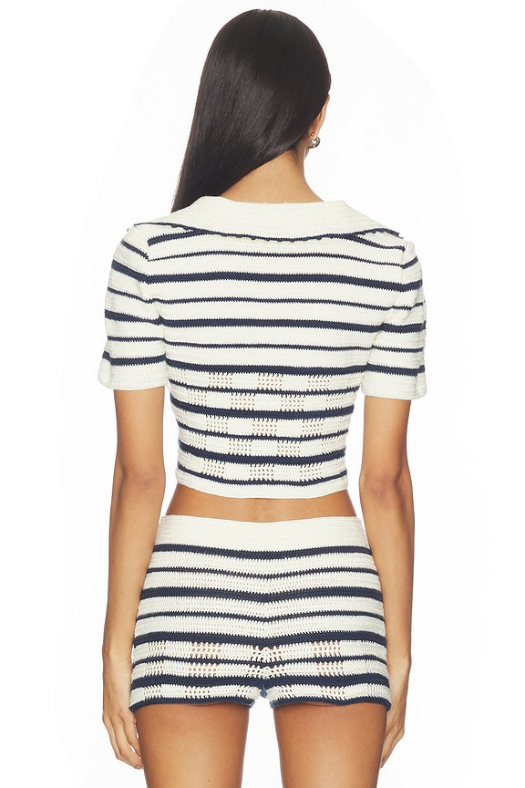 Vera Hand-crocheted Polo Top