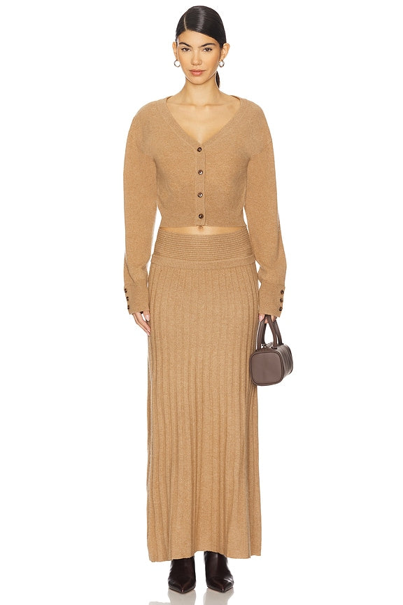 Premium Cashmino Ribbed Skirt