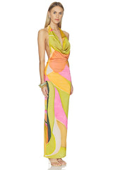 Green Abstract Sabine Dress