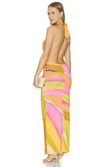Green Abstract Sabine Dress