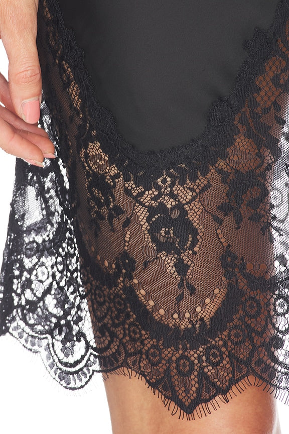 Bias Slip Dress To Knee With Lace