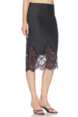Bias Half Slip Skirt With Lace