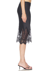 Bias Half Slip Skirt With Lace