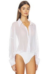 Super Oversized Boyfriend Shirt Bodysuit