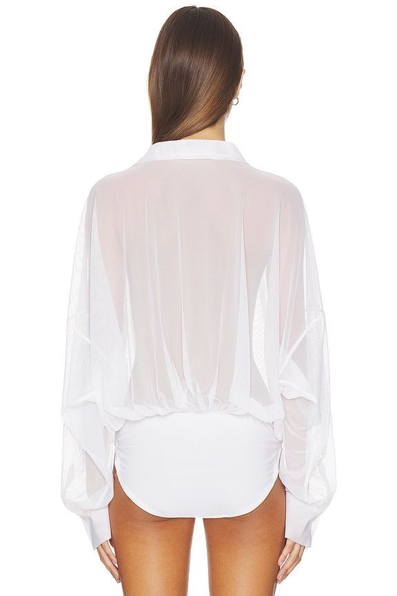 Super Oversized Boyfriend Shirt Bodysuit
