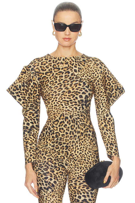 Wing Sleeve Side Drape Top